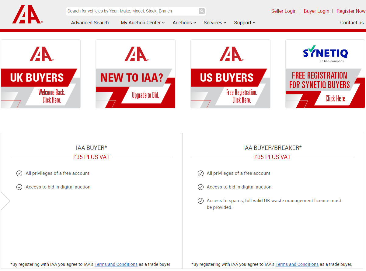 How do I register with IAA auctions as a registered member of